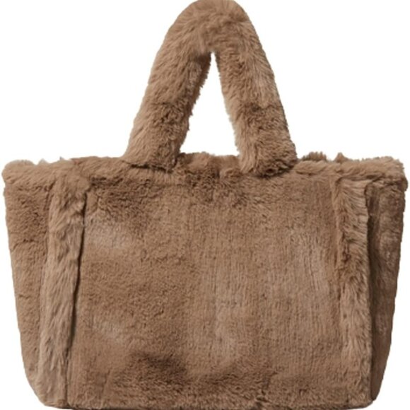 Handbags - Women Faux Fur Tote Bag Large Capacity Handbag Shoulder Purse